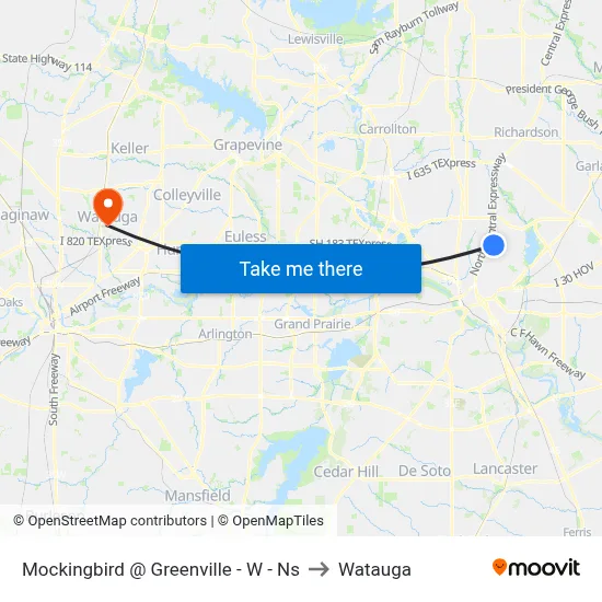 Mockingbird @ Greenville - W - Ns to Watauga map