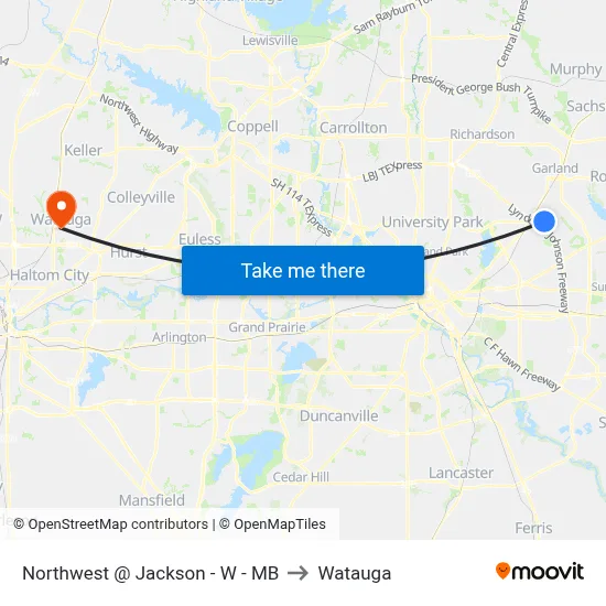 Northwest @ Jackson - W - MB to Watauga map