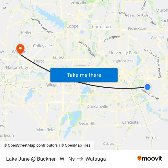 Lake June @ Buckner - W - Ns to Watauga map