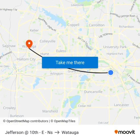 Jefferson @ 10th - E - Ns to Watauga map
