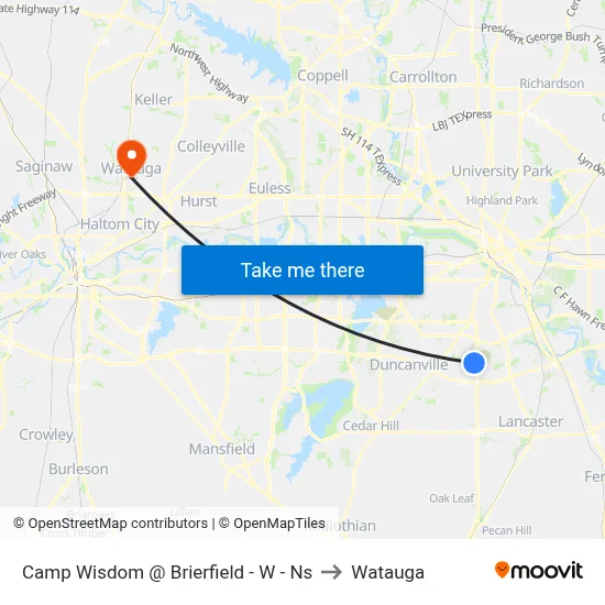 Camp Wisdom @ Brierfield - W - Ns to Watauga map