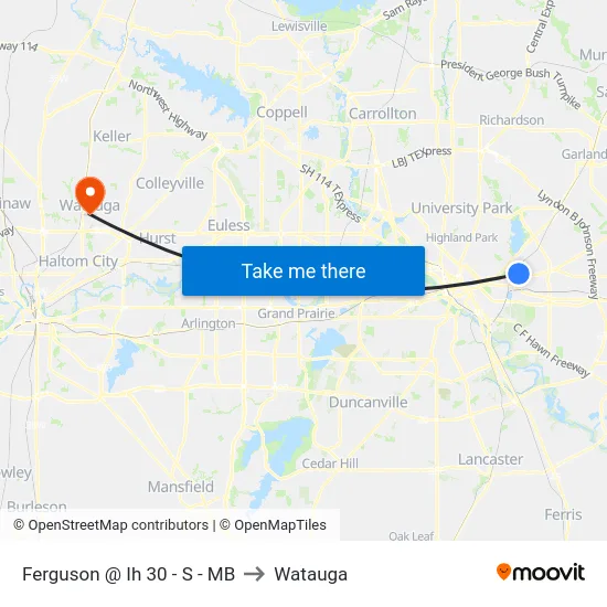 Ferguson @ Ih 30 - S - MB to Watauga map