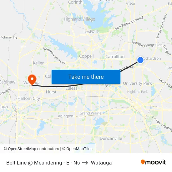 Belt Line @ Meandering - E - Ns to Watauga map