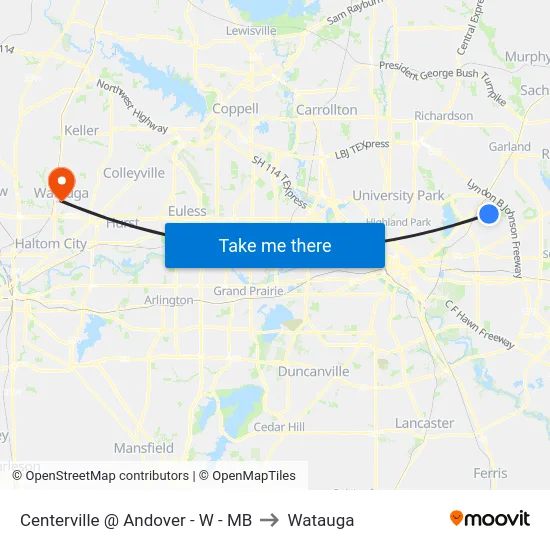 Centerville @ Andover - W - MB to Watauga map