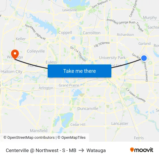 Centerville @ Northwest - S - MB to Watauga map