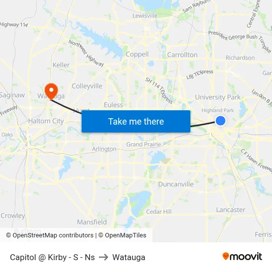 Capitol @ Kirby - S - Ns to Watauga map
