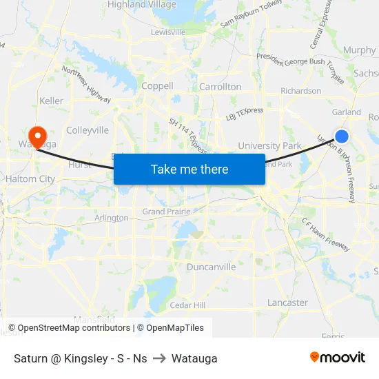 Saturn @ Kingsley - S - Ns to Watauga map