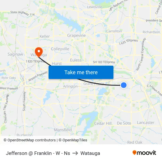 Jefferson @ Franklin - W - Ns to Watauga map