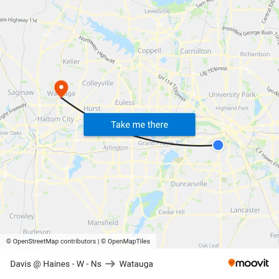 Davis @ Haines - W - Ns to Watauga map