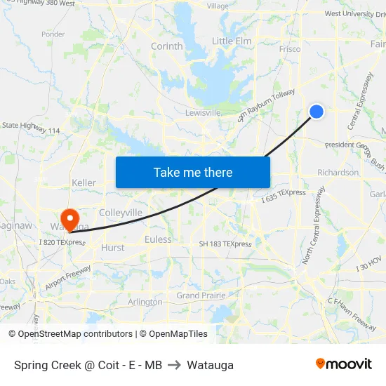 Spring Creek @ Coit - E - MB to Watauga map