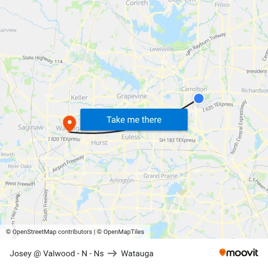 Josey @ Valwood - N - Ns to Watauga map
