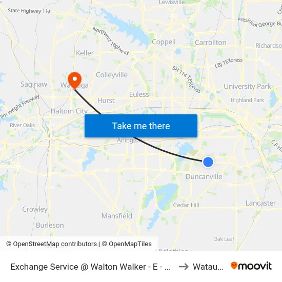 Exchange Service @ Walton Walker - E - MB to Watauga map