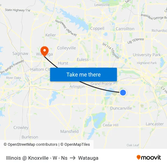 Illinois @ Knoxville - W - Ns to Watauga map