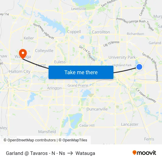 Garland @ Tavaros - N - Ns to Watauga map