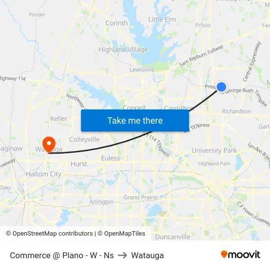 Commerce @ Plano - W - Ns to Watauga map