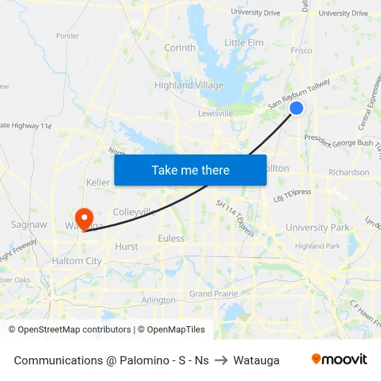 Communications @ Palomino -  S - Ns to Watauga map