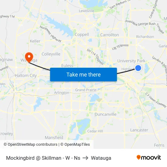 Mockingbird @ Skillman - W - Ns to Watauga map