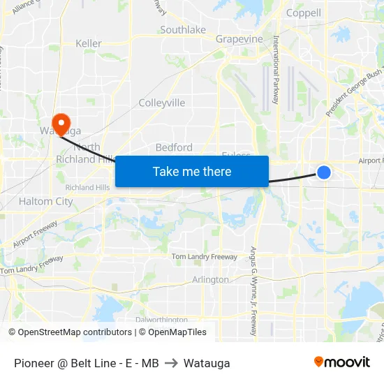 Pioneer @ Belt Line - E - MB to Watauga map