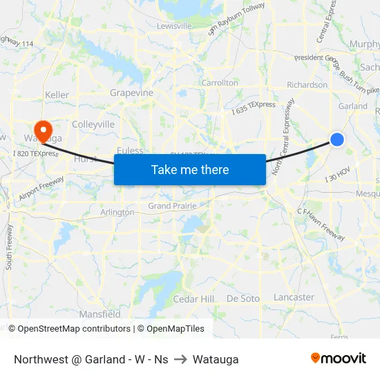 Northwest @ Garland - W - Ns to Watauga map