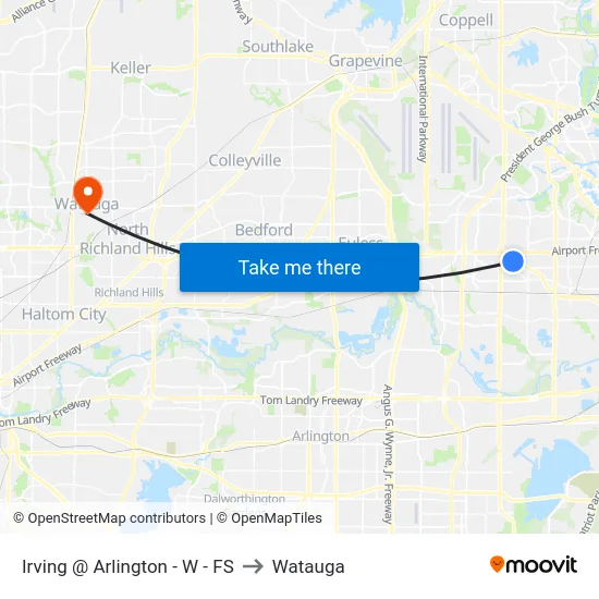 Irving @ Arlington - W - FS to Watauga map