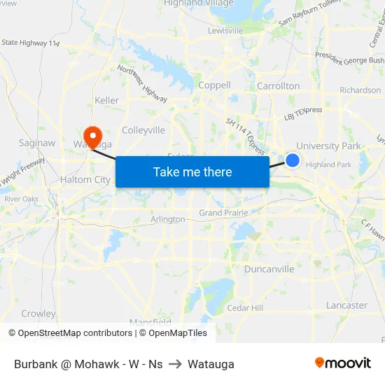Burbank @ Mohawk - W - Ns to Watauga map