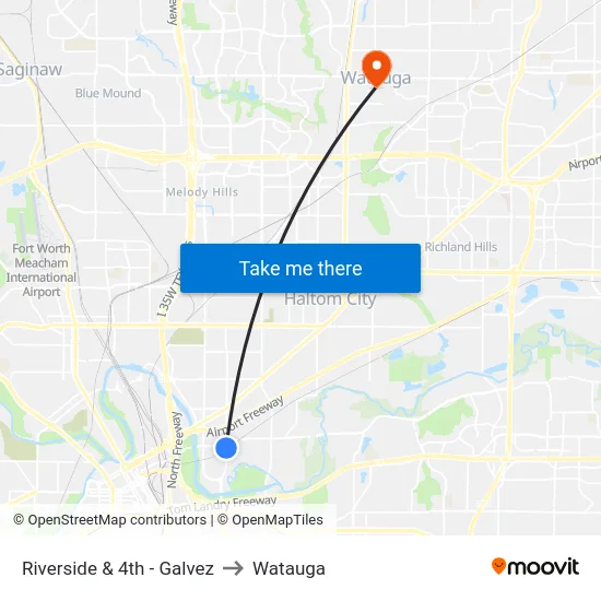 Riverside & 4th - Galvez to Watauga map