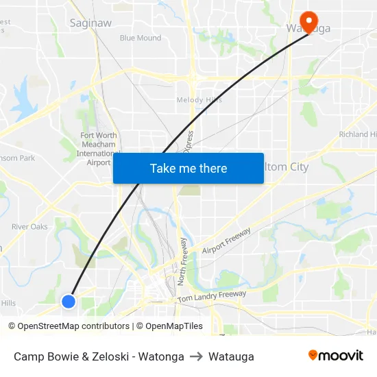Camp Bowie & Zeloski - Watonga to Watauga map