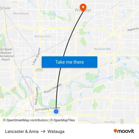 Lancaster &Amp; Annaeastbound - Ns to Watauga map