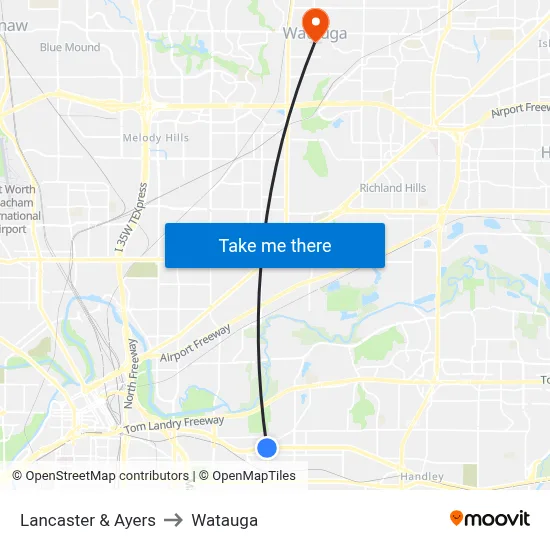 Lancaster & Ayers to Watauga map