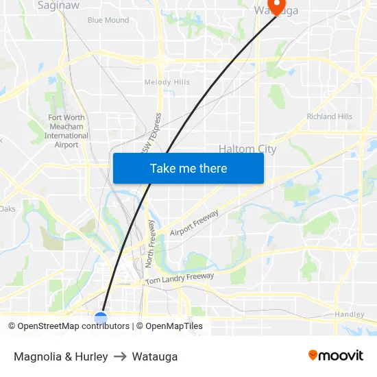 Magnolia & Hurley to Watauga map