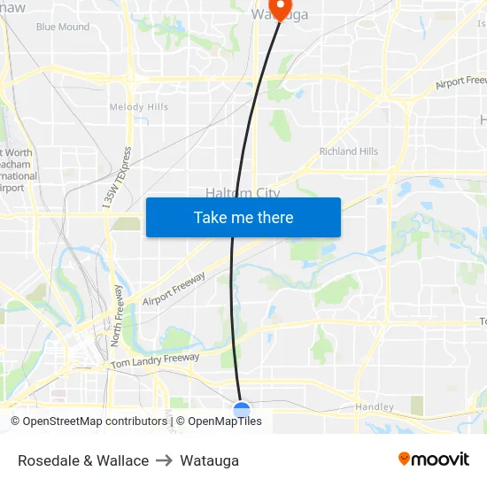 Rosedale & Wallace to Watauga map