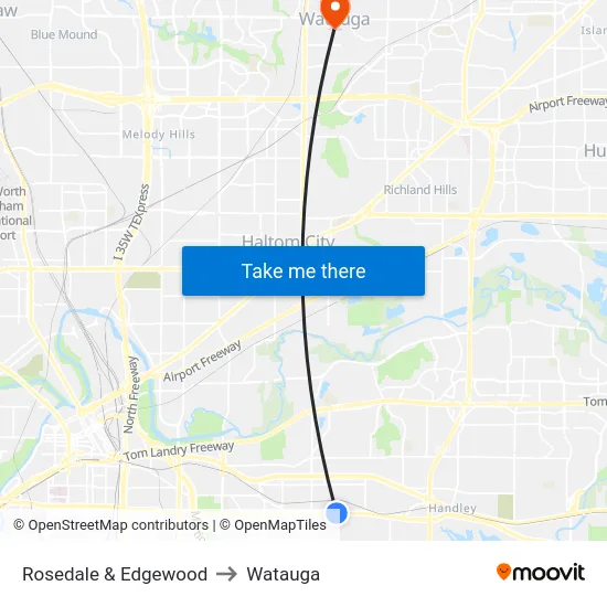 Rosedale & Edgewood to Watauga map