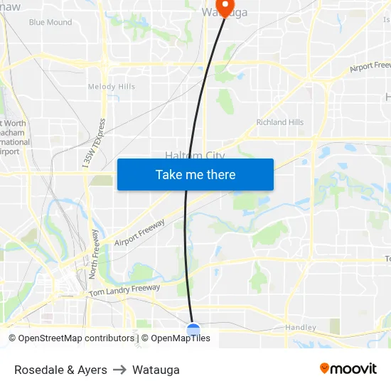 Rosedale & Ayers to Watauga map