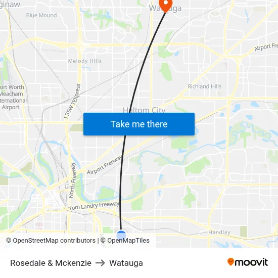 Rosedale & Mckenzie to Watauga map