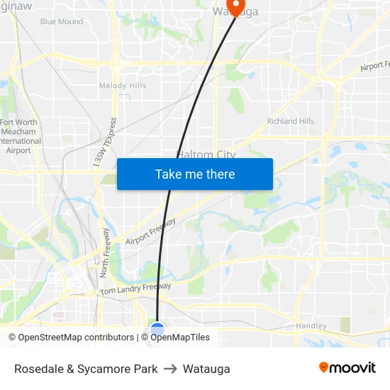 Rosedale & Sycamore Park to Watauga map