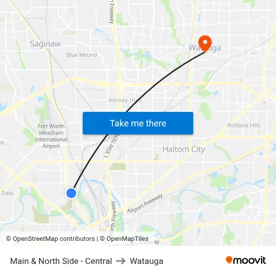 Main & North Side - Central to Watauga map