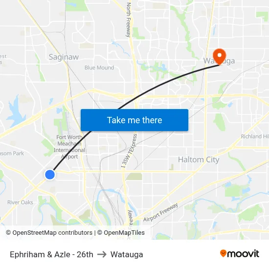 Ephriham & Azle - 26th to Watauga map