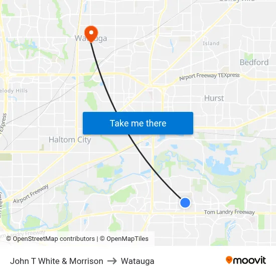 John T White & Morrison to Watauga map
