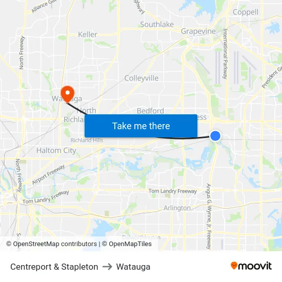 Centreport & Stapleton to Watauga map