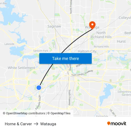 Horne & Carver to Watauga map