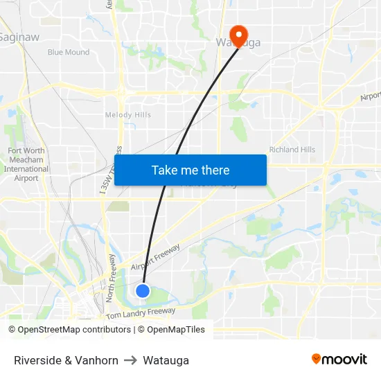 Riverside & Vanhorn to Watauga map