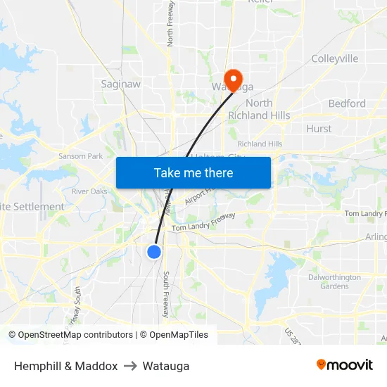 Hemphill & Maddox to Watauga map