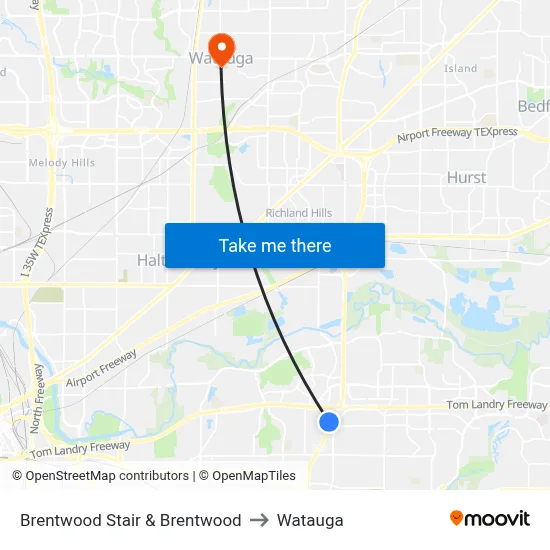 Brentwood Stair & Brentwood to Watauga map