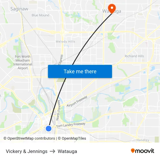 Vickery & Jennings to Watauga map