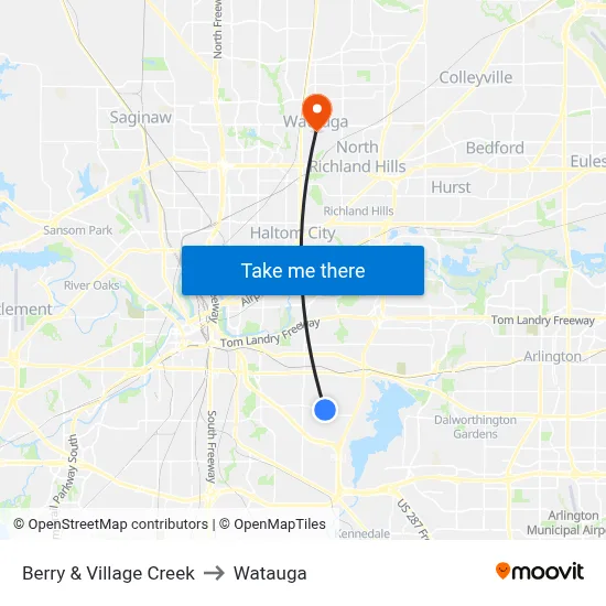 Berry & Village Creek to Watauga map