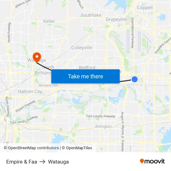 Empire & Faa to Watauga map