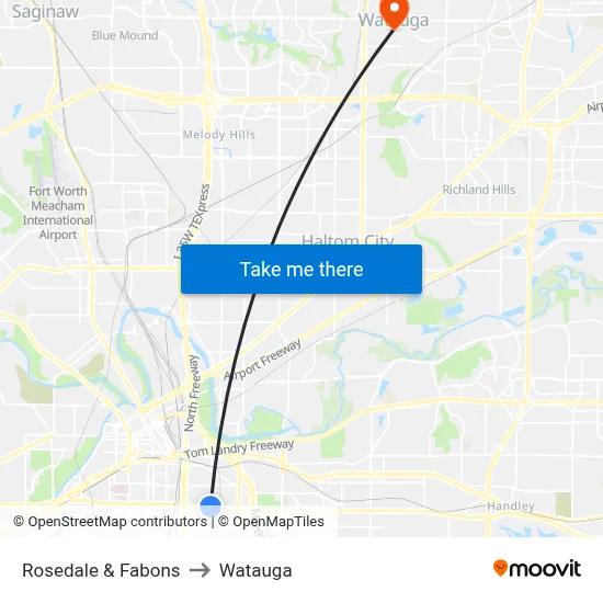 Rosedale & Fabons to Watauga map