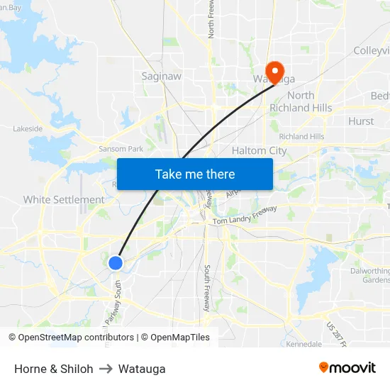 Horne & Shiloh to Watauga map