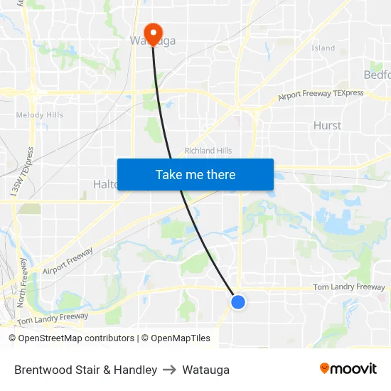 Brentwood Stair & Handley to Watauga map