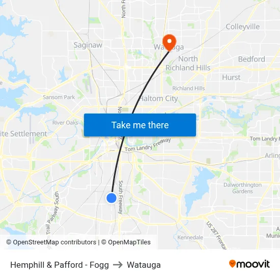 Hemphill & Pafford - Fogg to Watauga map